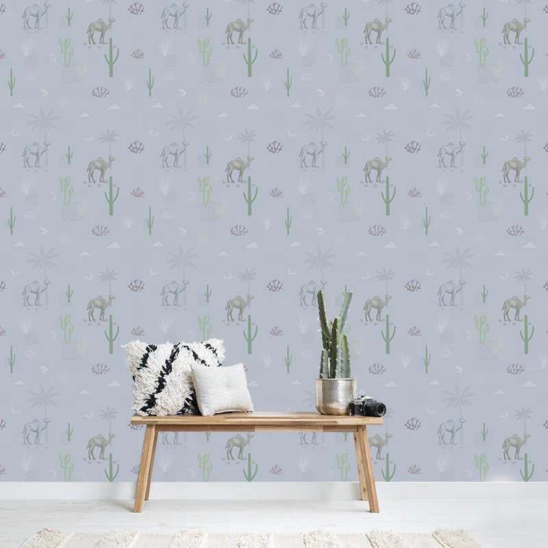 Camels & Cactus floral wallpaper – The Wall Chronicles
