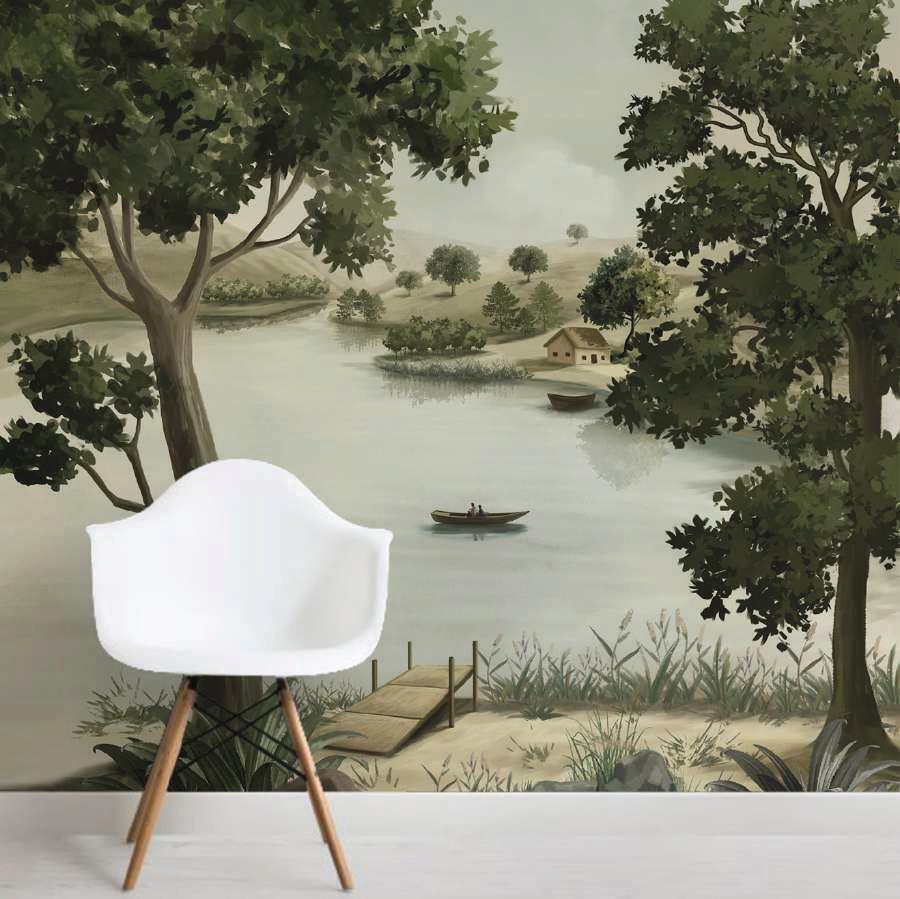 Lakeside Landscape floral wallpaper – The Wall Chronicles