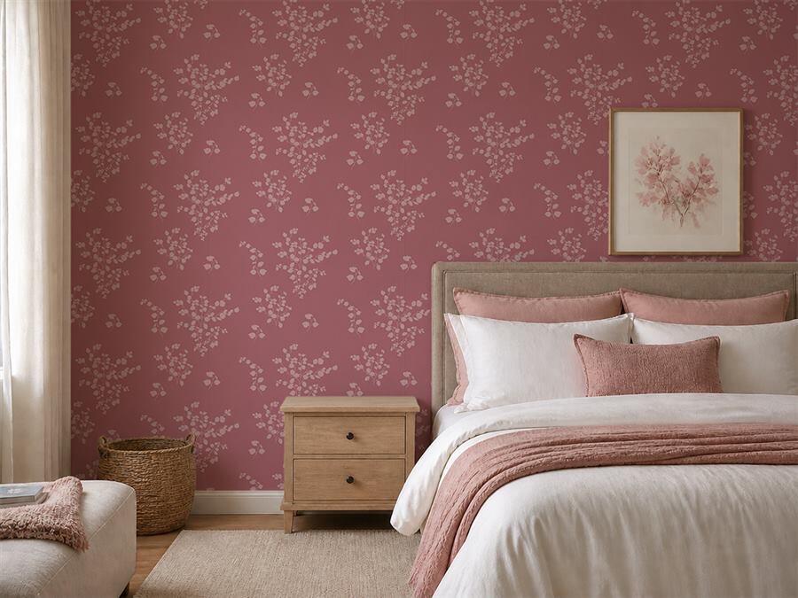 Sprig Silhouette Plum floral wallpaper – The Wall Chronicles