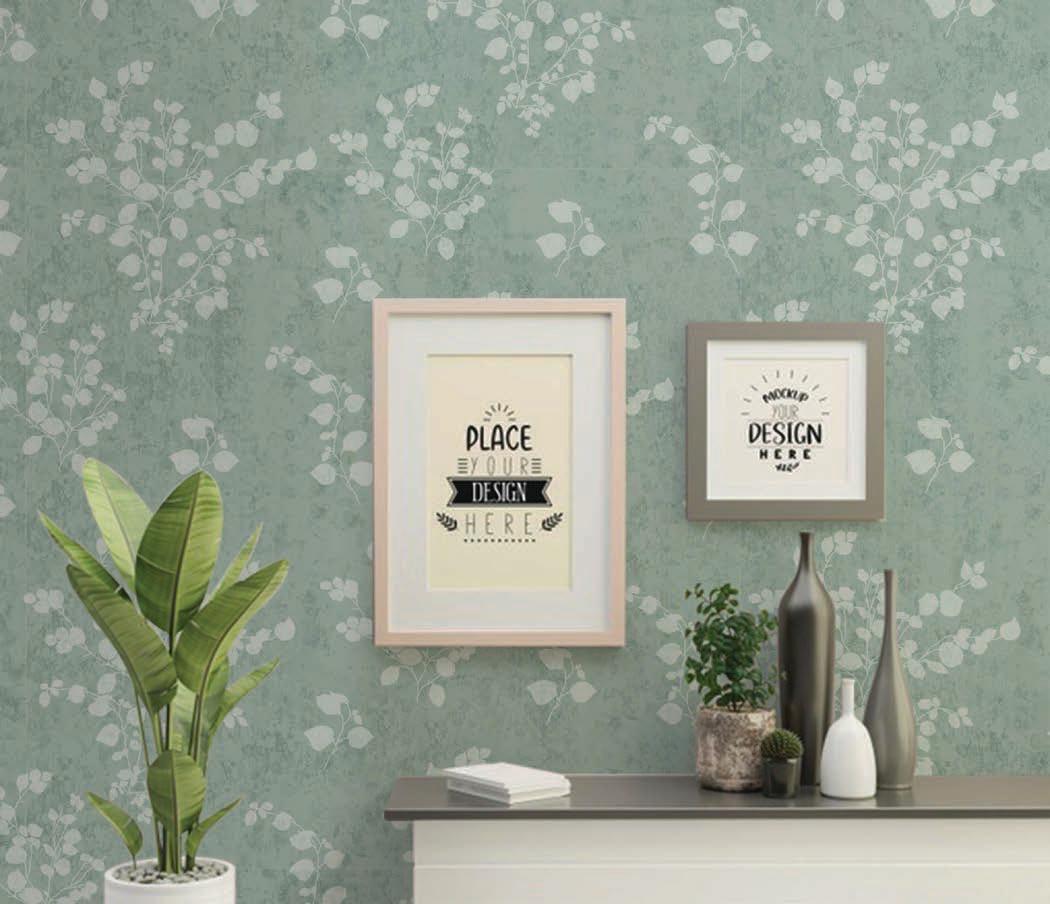 Sprig Silhouette Sage floral wallpaper – The Wall Chronicles