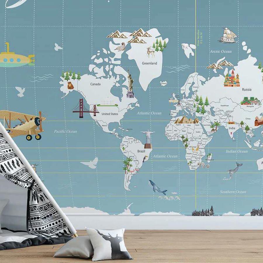 Explorer's Globe kids room wallpaper – The Wall Chronicles