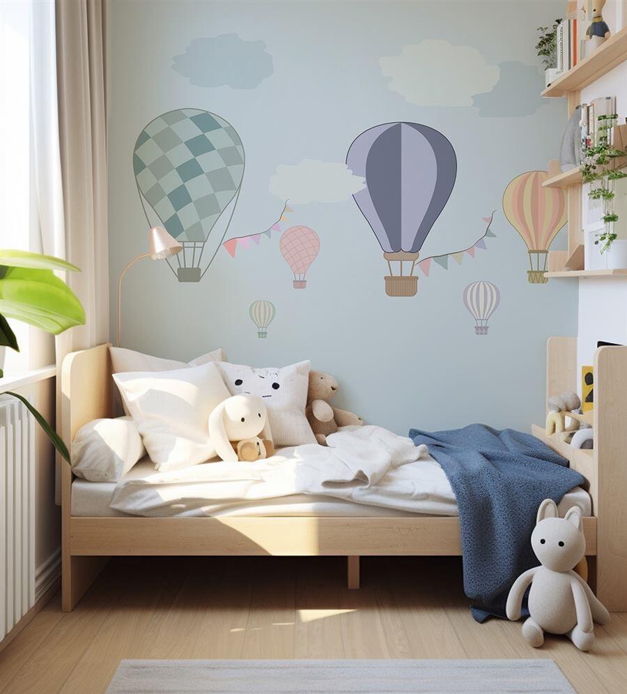 Pastel Hot Air Balloons kids room wallpaper – The Wall Chronicles