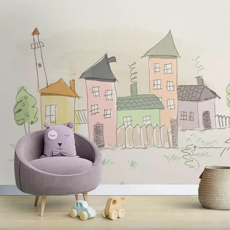 Storybook Houses kids room wallpaper – The Wall Chronicles