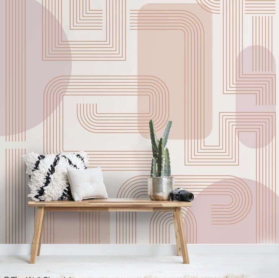 Blush Linear modern pattern wallpaper – The Wall Chronicles