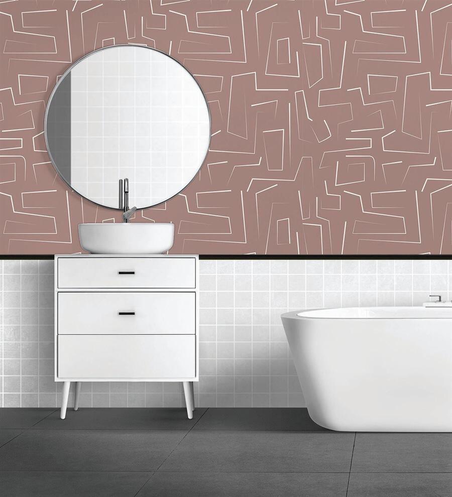 Broken Maze Pink modern pattern wallpaper – The Wall Chronicles