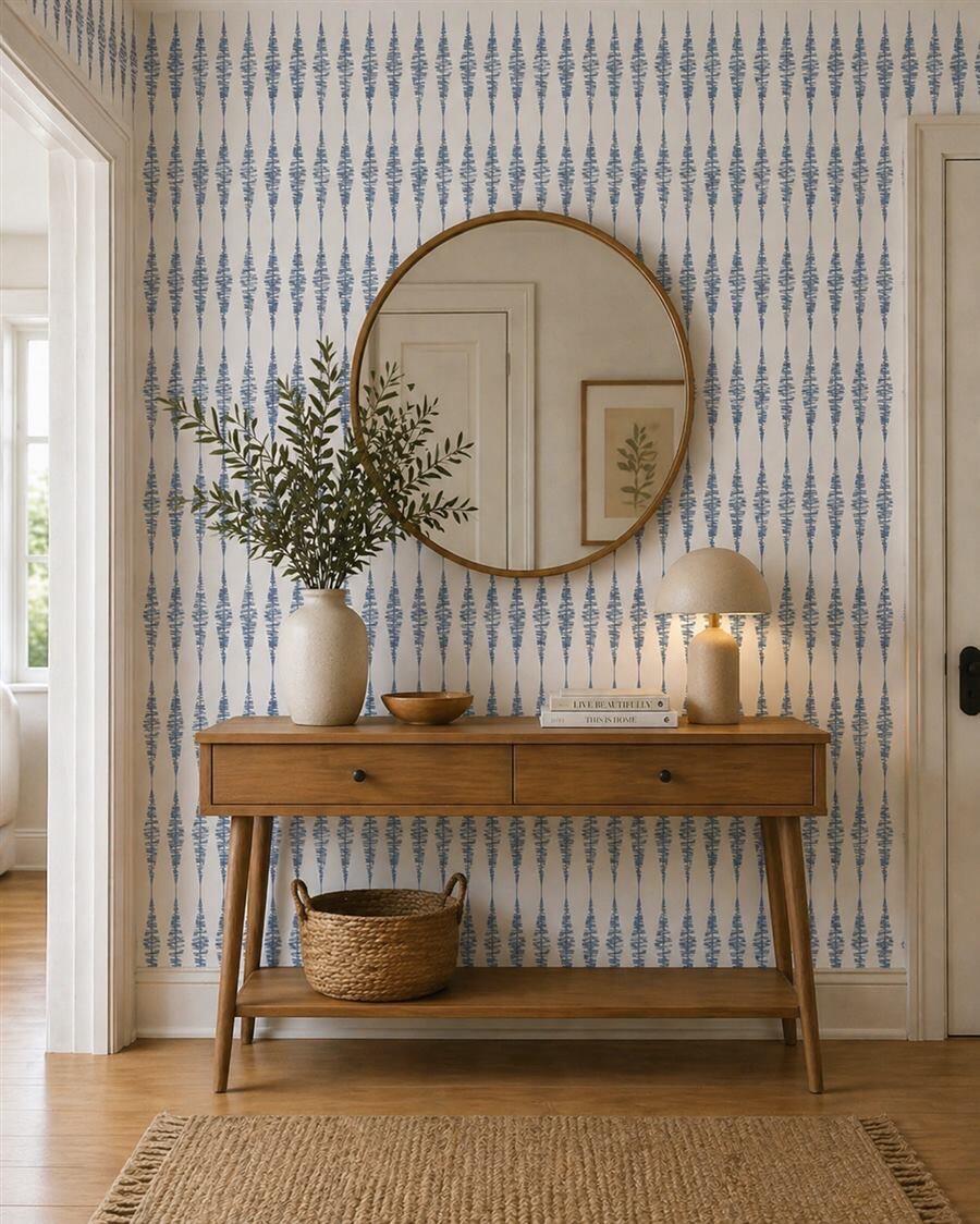 Frequency Blue modern pattern wallpaper – The Wall Chronicles