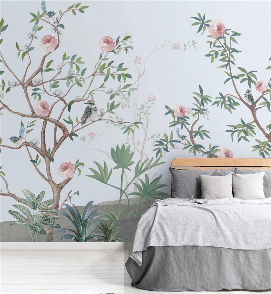 Bird Chinoiserie botanical wallpaper – The Wall Chronicles