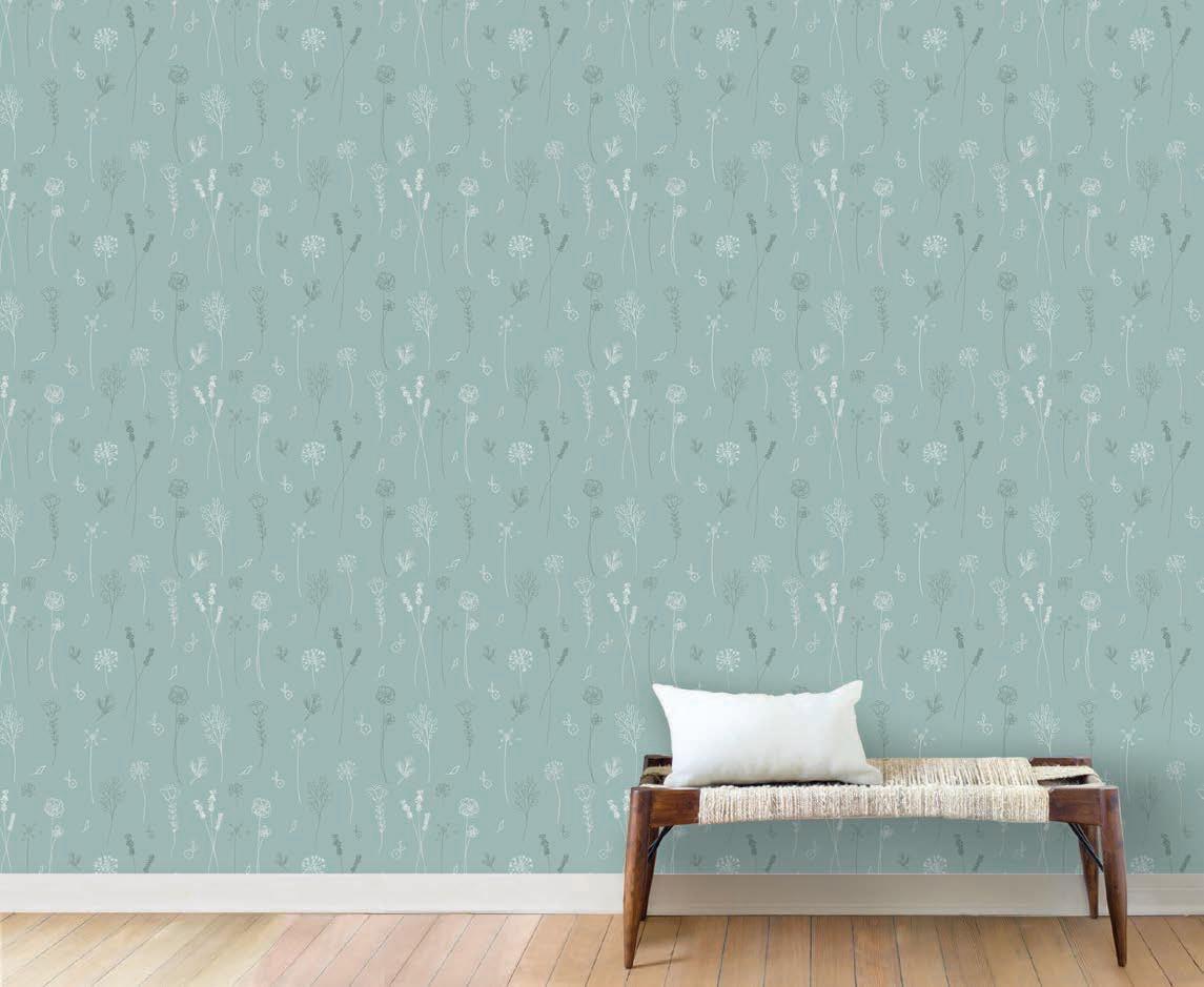Dandelions Teal botanical wallpaper – The Wall Chronicles