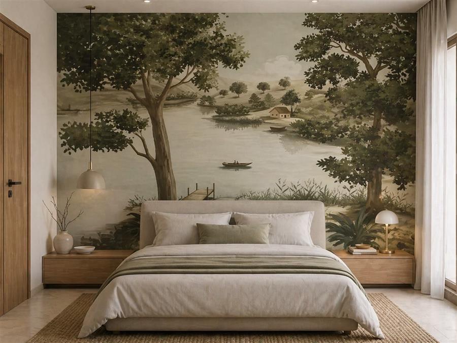 Lakeside Landscape bedroom wallpaper – The Wall Chronicles