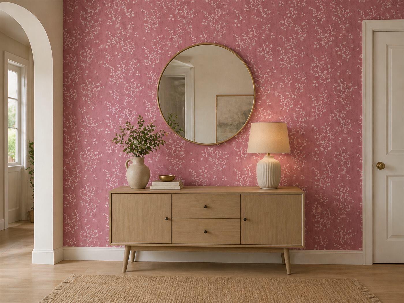 Sprig Silhouette Plum foyer wallpaper – The Wall Chronicles