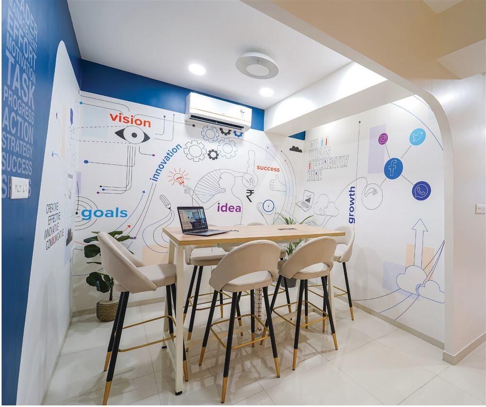 Investronaut commercial wallpaper installation