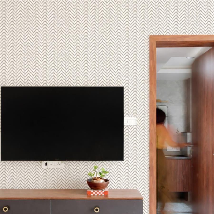 Chevron Strokes living room wallpaper – The Wall Chronicles