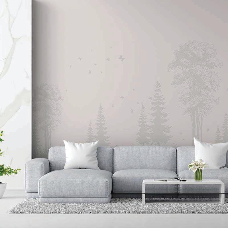 Forest Silhouette living room wallpaper – The Wall Chronicles
