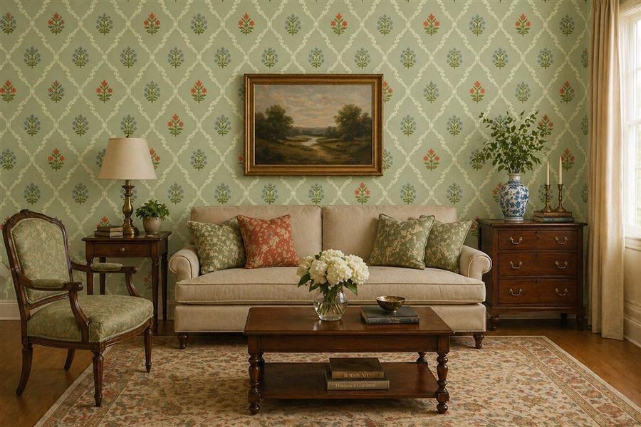 Garden Motifs living room wallpaper – The Wall Chronicles