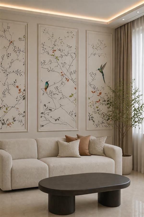Hummingbird Skyscape living room wallpaper – The Wall Chronicles