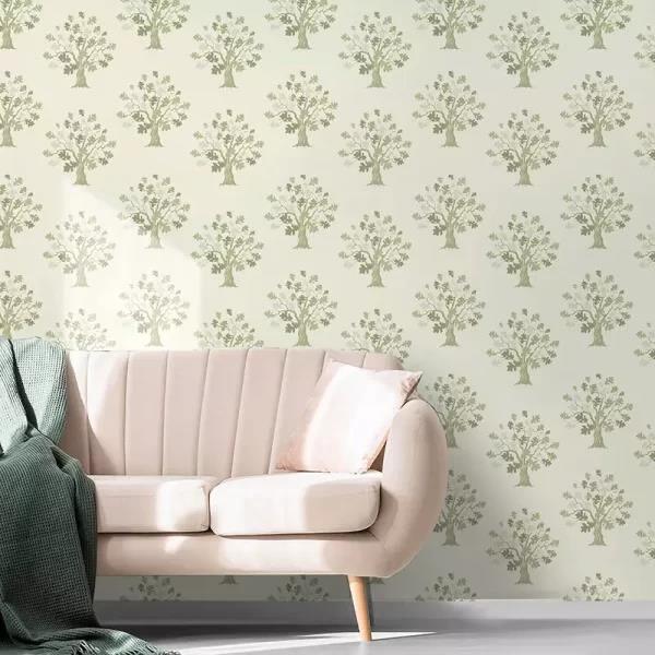 Oak Woods living room wallpaper – The Wall Chronicles