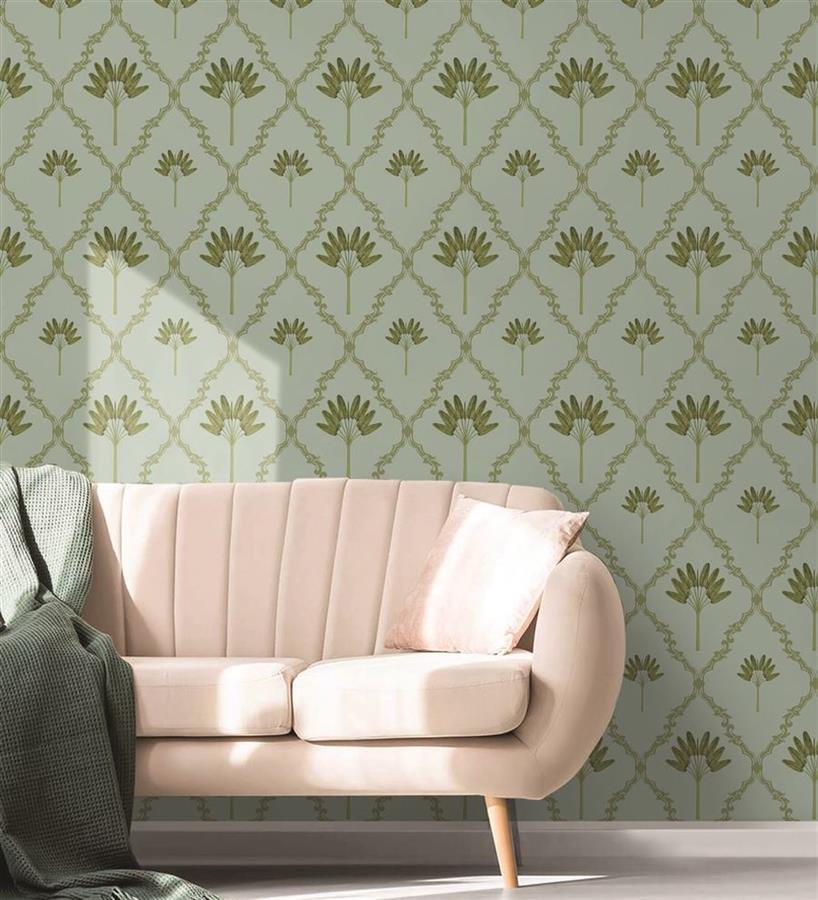 Palm Trellis living room wallpaper – The Wall Chronicles