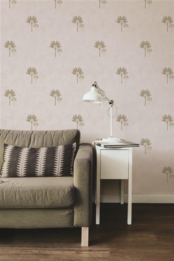 Sandstone Palm living room wallpaper – The Wall Chronicles