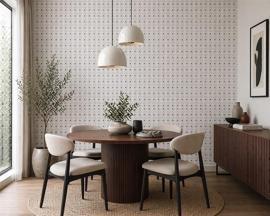 Tile Weave living room wallpaper – The Wall Chronicles