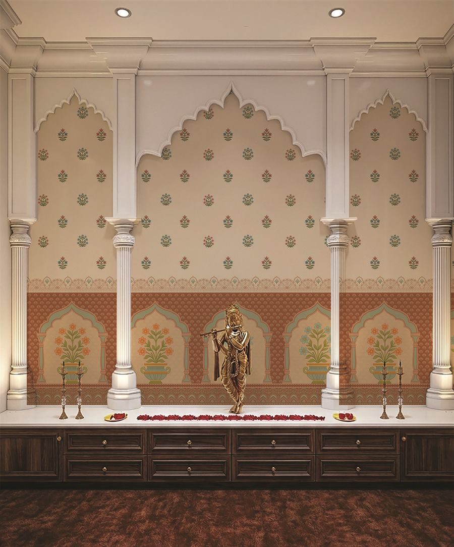 Floral Jharokha wallpaper – The Wall Chronicles