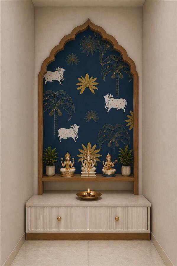 Vrindavan Nights temple wallpaper – The Wall Chronicles