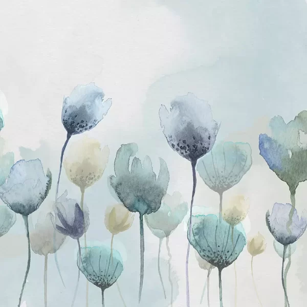 Vintage-Yellow-Blue-Tulip-Garden-Wallpapers | TheWallChronicles.Com